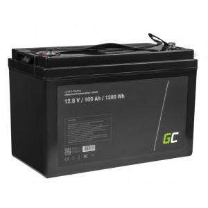 Green cell® lifepo4 battery 12.8v 100ah 1280wh lfp lithium battery 12v with bms for motorhome solar battery outboard