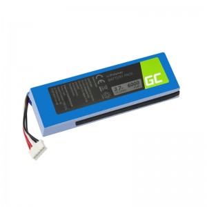 Battery green cell gsp1029102 mlp912995-2p for speaker jbl charge 2 / charge 2 plus / charge 2+, li-polymer 3.7v 6000mah