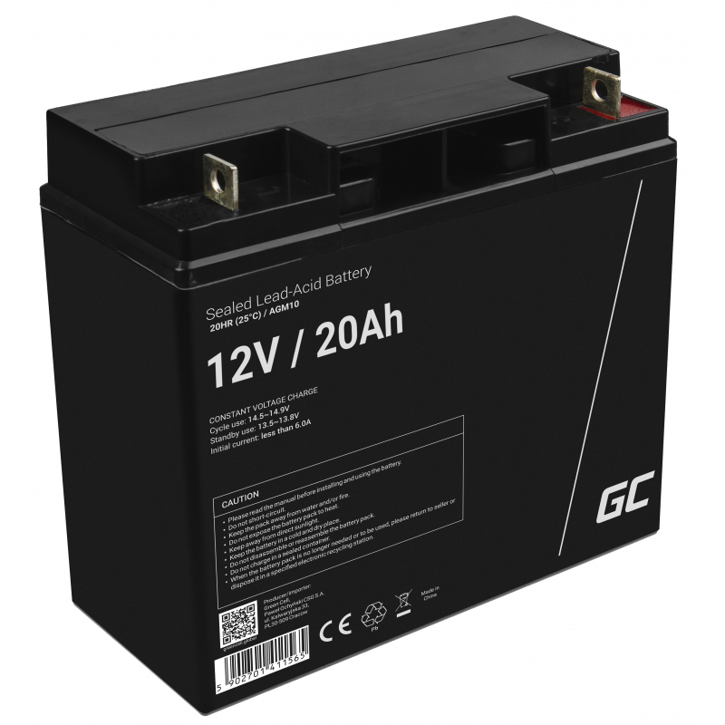 Green cell® agm 12v 20ah vrla battery gel deep cycle scooter mower boat barge mower tractor fishing boat