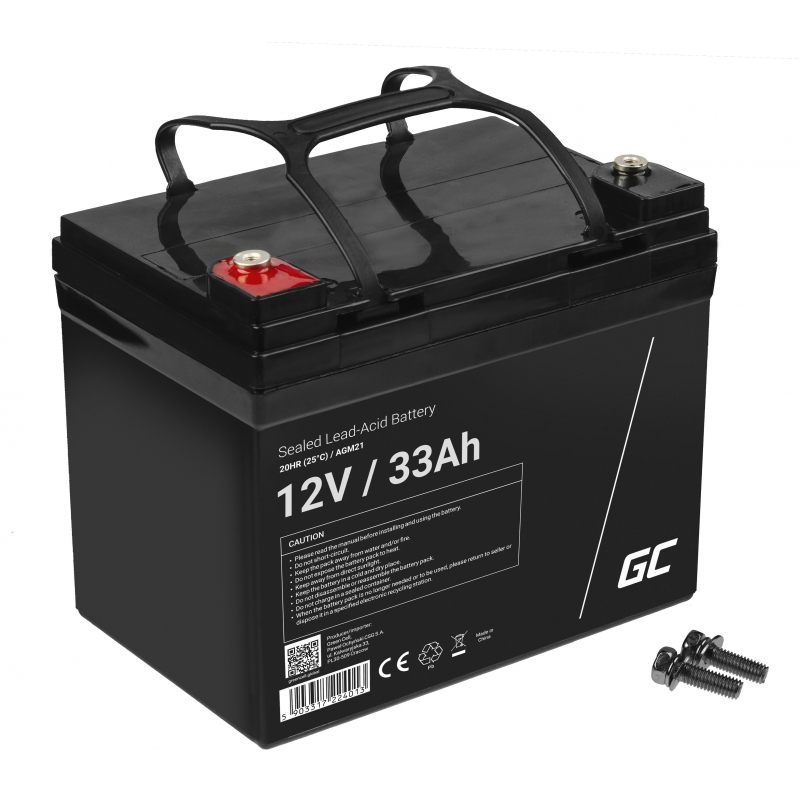 Green cell® agm 12v 33ah vrla battery gel deep cycle scooter mower boat barge mower tractor fishing boat