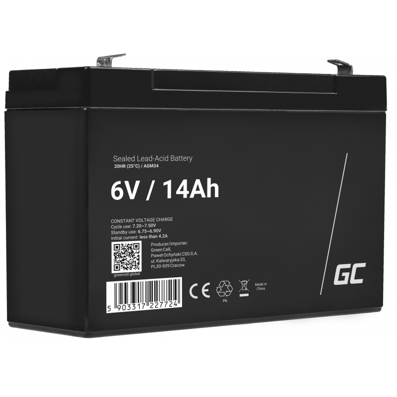 Green cell® agm 6v 14ah vrla battery gel deep cycle toys for kids alarm systems for toy vehicles toy car