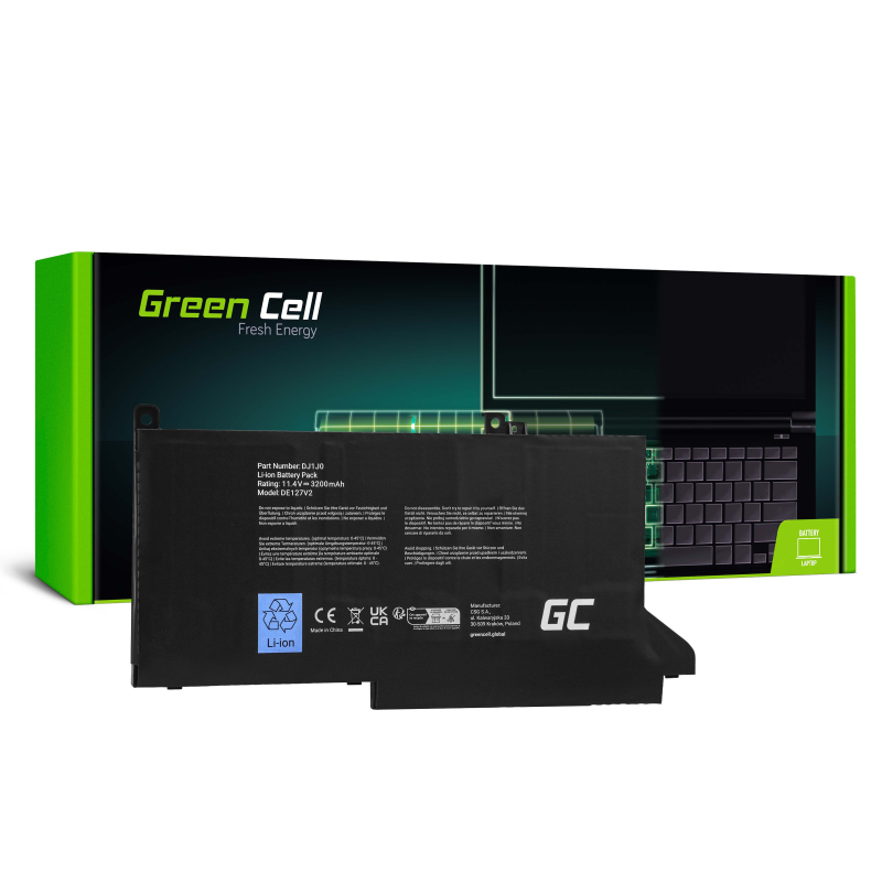 Green cell battery dj1j0 for dell latitude 7280 7290 7380 7390 7480 7490