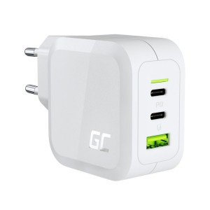 Green cell white power charger 65w gan gc powergan for laptop, macbook, iphone, tablet, nintendo switch – 2x usb-c, 1x usb-a
