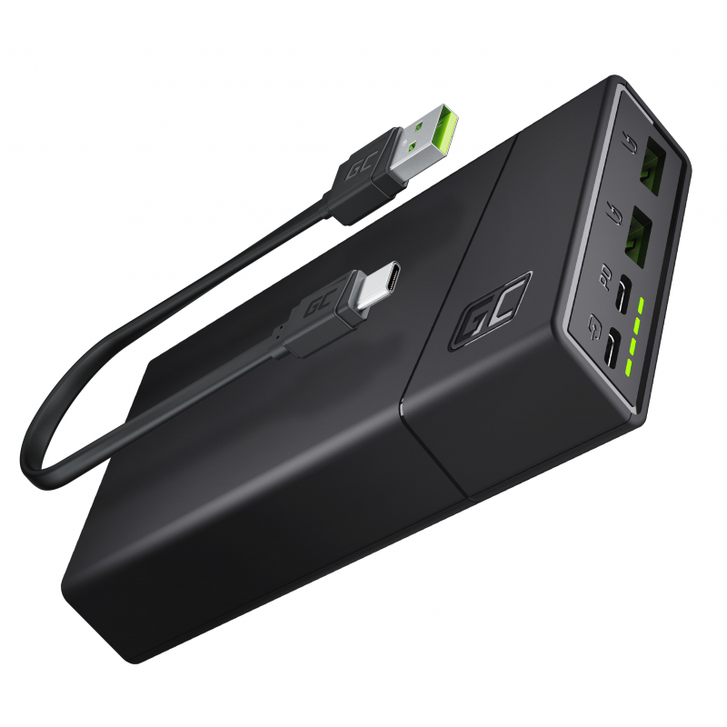 Green cell power bank 20000mah 18w pd usb c gc powerplay20 with fast charging for iphone 15 14 13 12 11 x, samsung galaxy, ipad