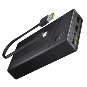 Green cell power bank 20000mah 18w pd usb c gc powerplay20 with fast charging for iphone 15 14 13 12 11 x, samsung galaxy, ipad