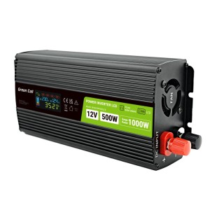 Green cell powerinverter lcd 12 v 500 w/1000 w pure sine wave inverter with display