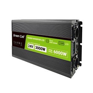 Green cell powerinverter lcd 24 v 3000 w/6000 w pure sine wave inverter with display