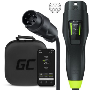Green cell gc habu ev mobile charger 11kw 7m type 2 to cee 16a wallbox 2in1 with app for electric vehicles tesla model y 3 s x