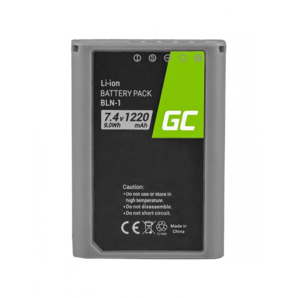 Battery green cell ® bln-1 bln1 for cameras olympus e-m5 mark ii om-d e-m5 pen-f pen e-p5 om-d e-m1 half-decoded 7.4v 1100mah
