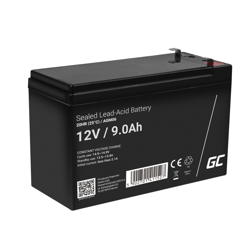 Green cell® agm 12v 9ah vrla battery gel deep cycle uninterruptible power supply energy backup system