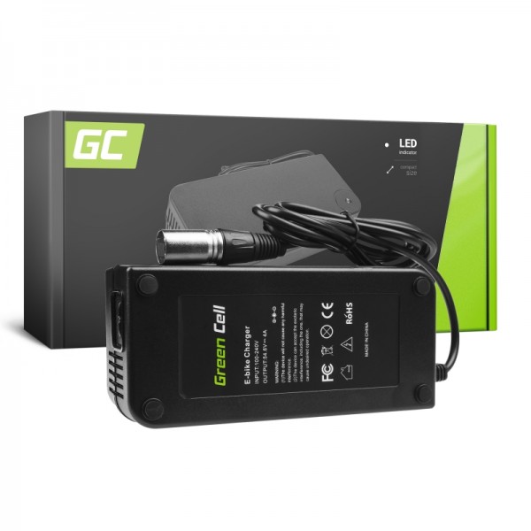Green cell® 54.6v 4a e-bike charger for 48v li-ion battery xlr 3 pin plug eu