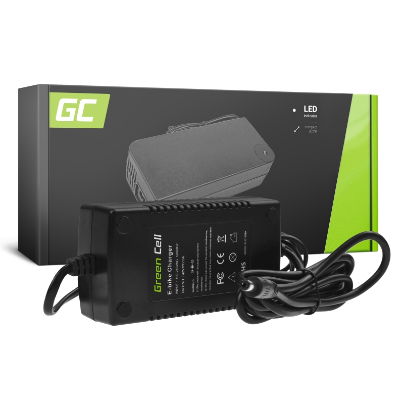 Green cell® 42v 2a ebike charger for 36v li-ion battery 5.5*2.1mm plug eu version