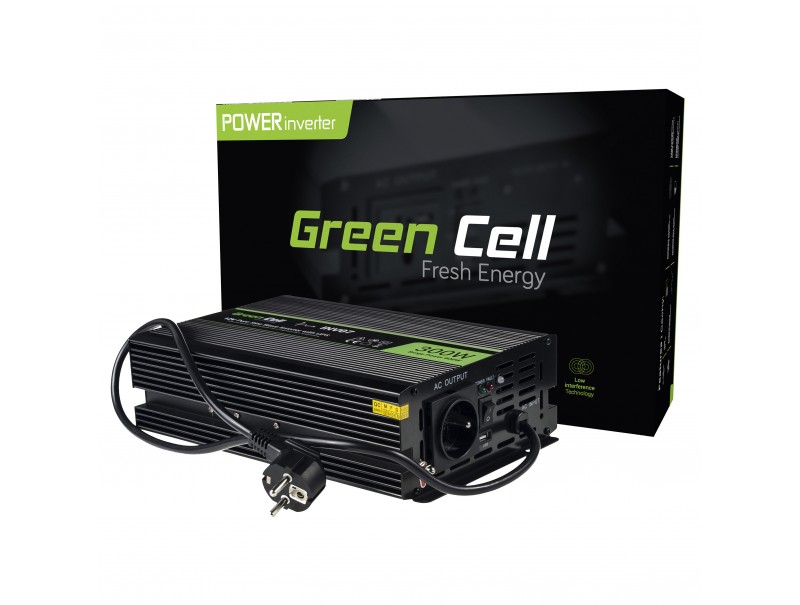 Green cell® car power inverter converter 12v to 230v pure sine 300w/600w ups for central heating and pumps