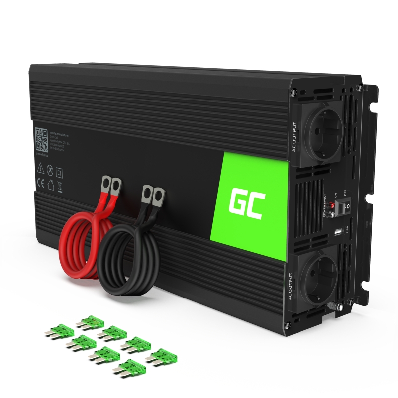Green cell® car power inverter converter 24v to 230v 1500w/3000w pure sine