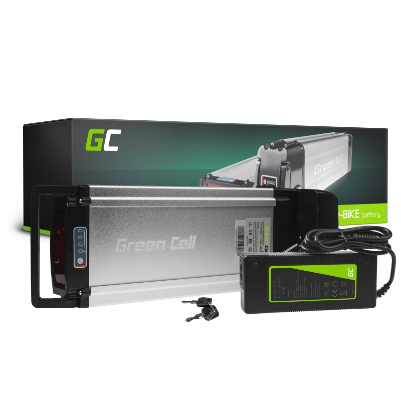 Green cell e-bike battery 36v 12ah 432wh rear rack ebike 4 pin with charger