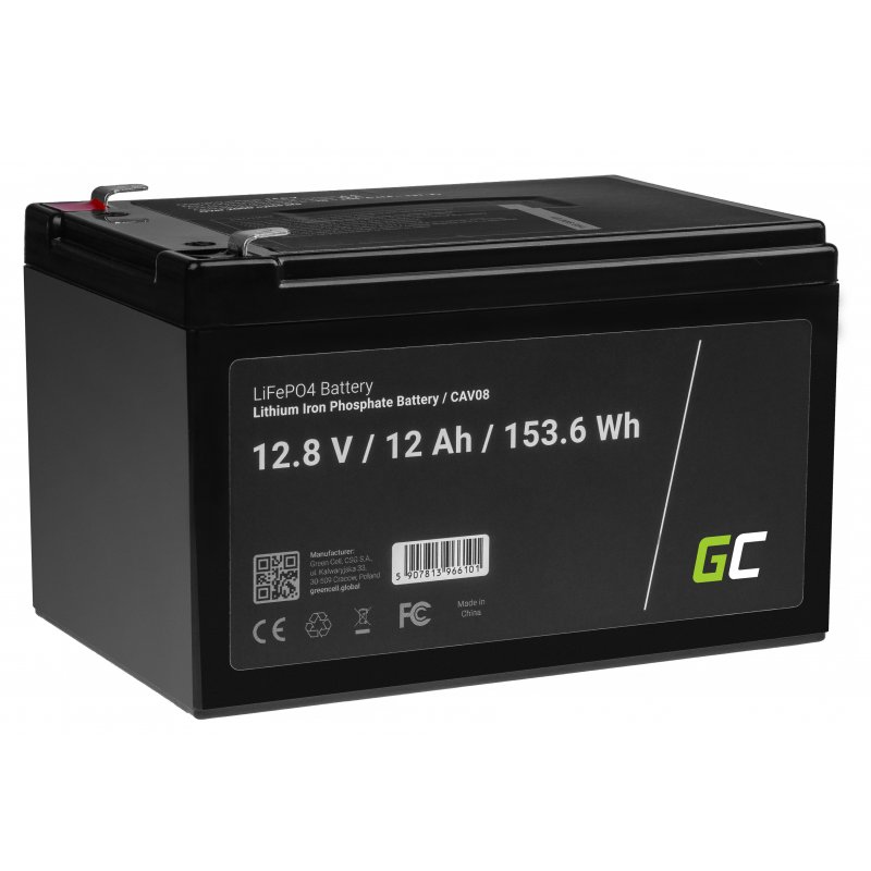 Green cell lifepo4 battery 12.8v 12ah 153.6wh lfp lithium battery 12v with bms for lawn mower children