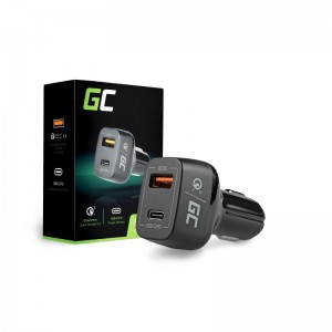 Green cell car charger 30w power delivery with quick charge 3.0 - usb-c, usb-a